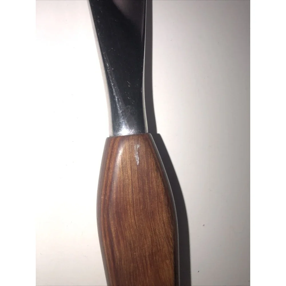 Vintage MCM Fleetwood  Teak Handles 5 Pc Steak Knife & 2‎ Carving Knife Set